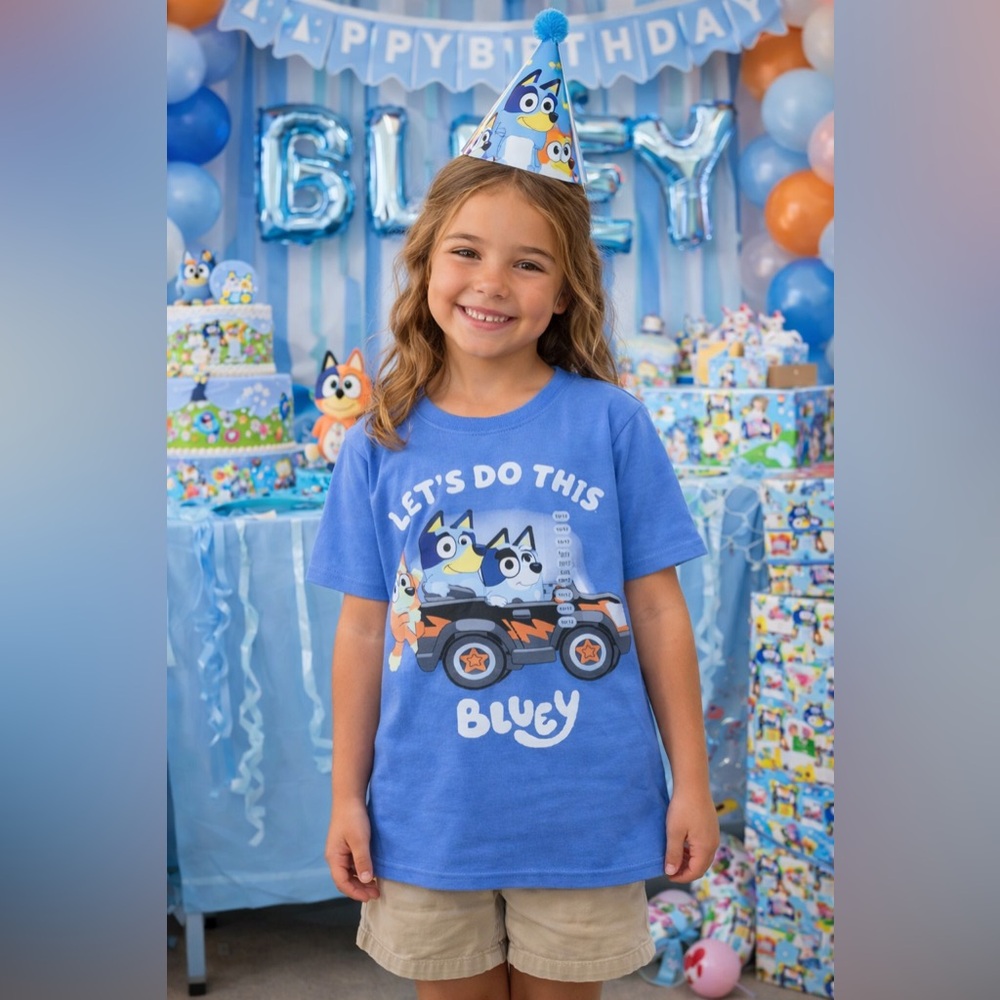 Bluey Kids Short Sleeve T-Shirt - Blue